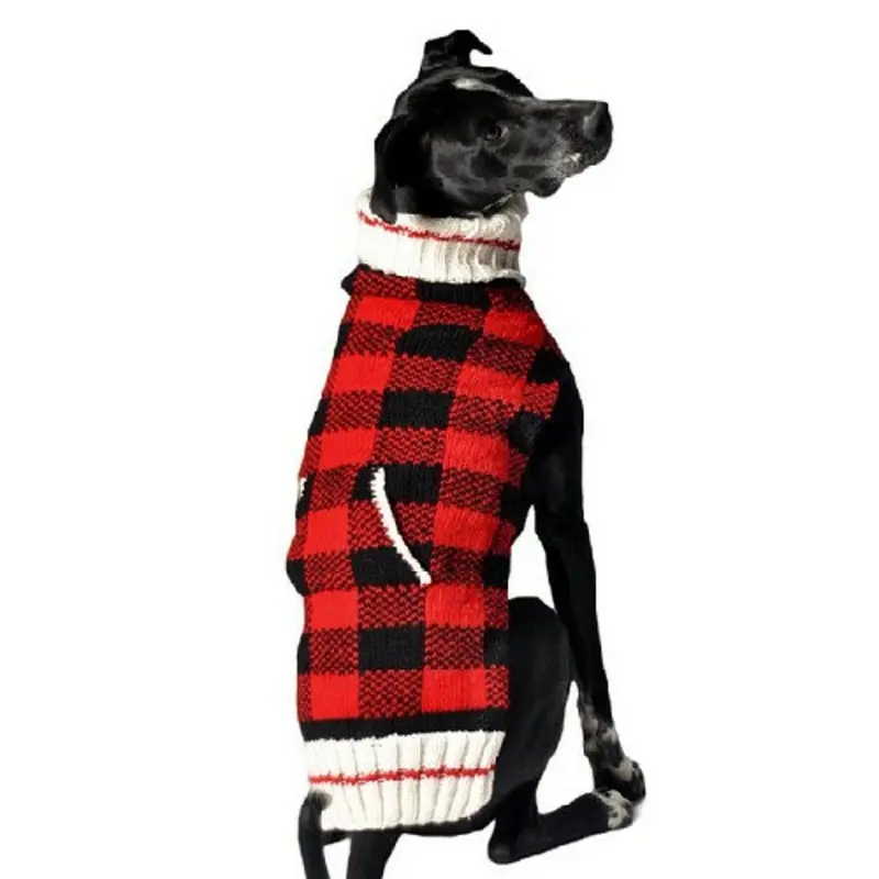 Buffalo Plaid Knit Dog Sweaters XXS