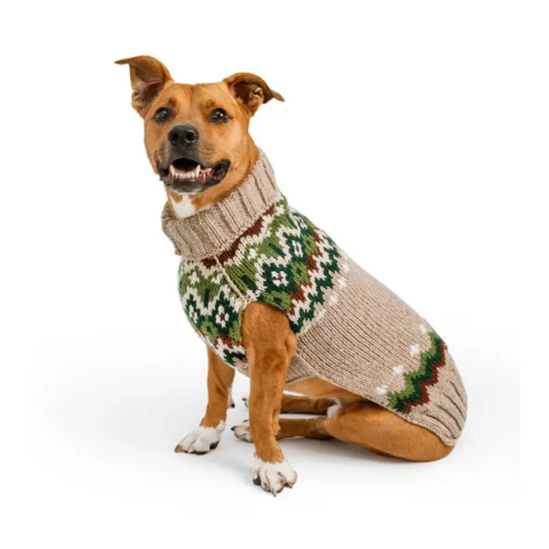 Ragg Wool Fairisle Hand Knit Dog Sweaters XXS