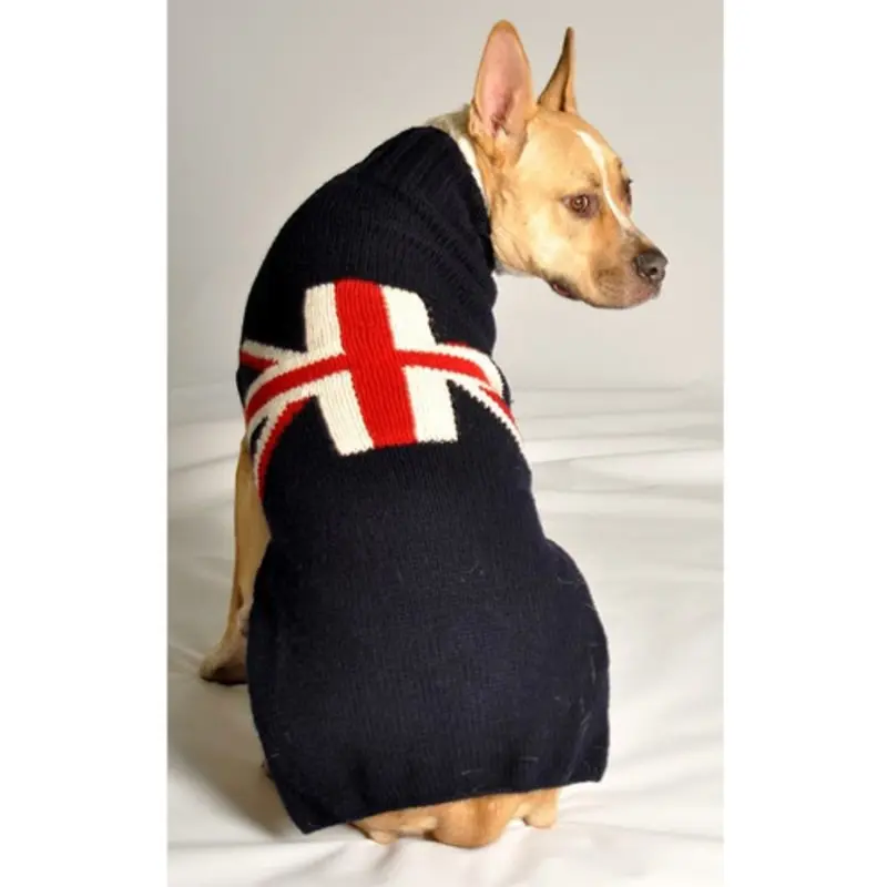 Union Jack Hand Knit Dog Sweaters XXS