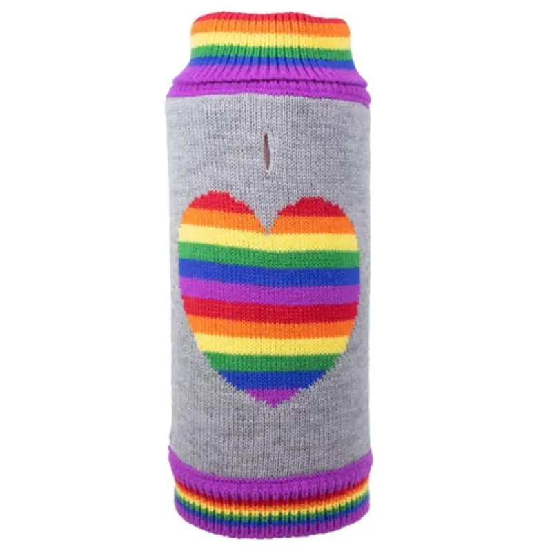 Rainbow Heart Dog Sweater