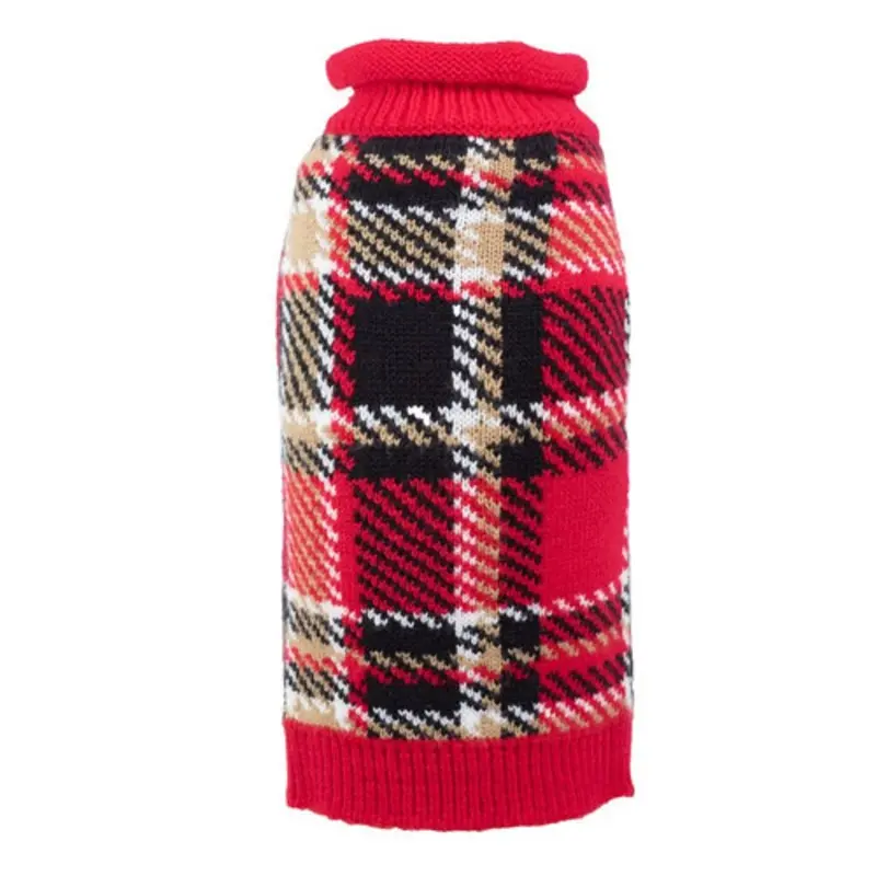 Red Plaid Dog Sweater