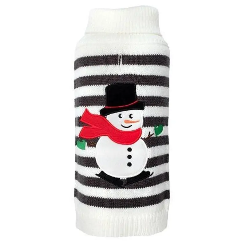 Stripe Snowman Dog Sweater