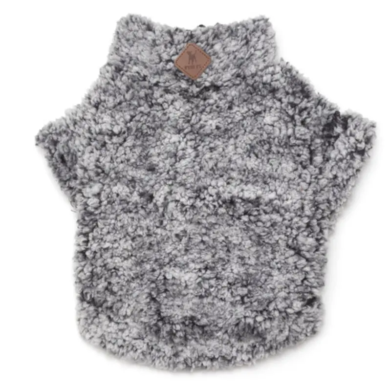 Wubby Fleece 1/4 Zip Pullover Dog Sweater - Black