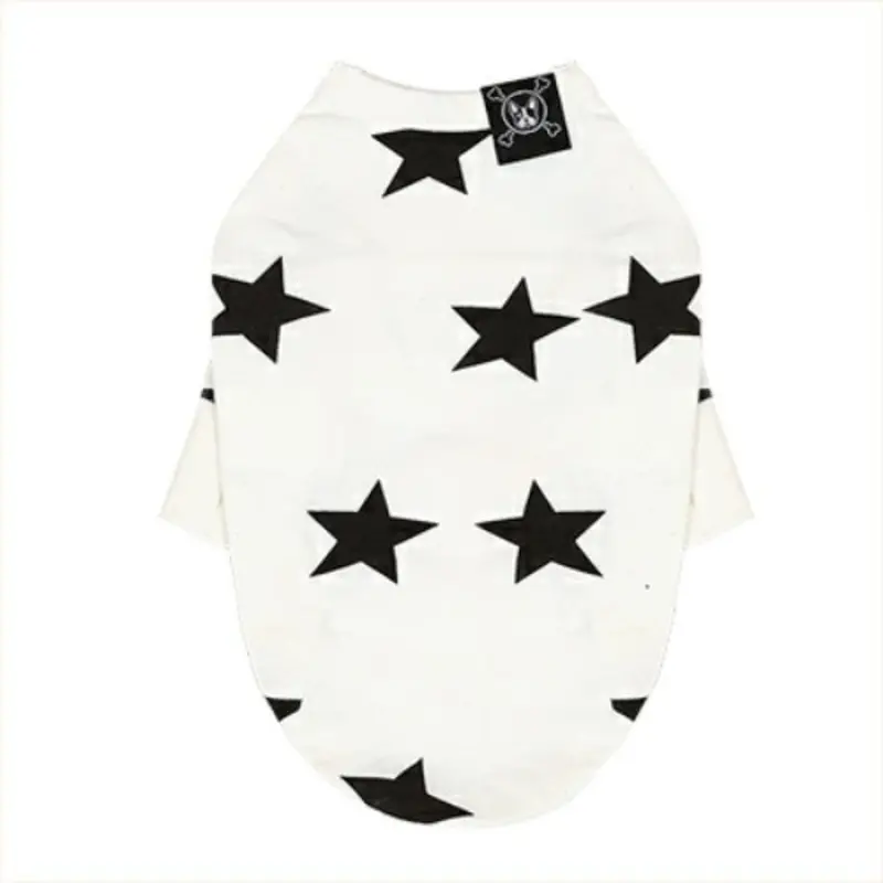 Puppy Angel Star Sleeved Doggie T-shirts - White S