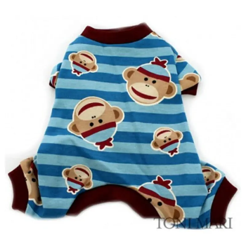 Sock Monkey Cotton Knit Classic Pajama Large