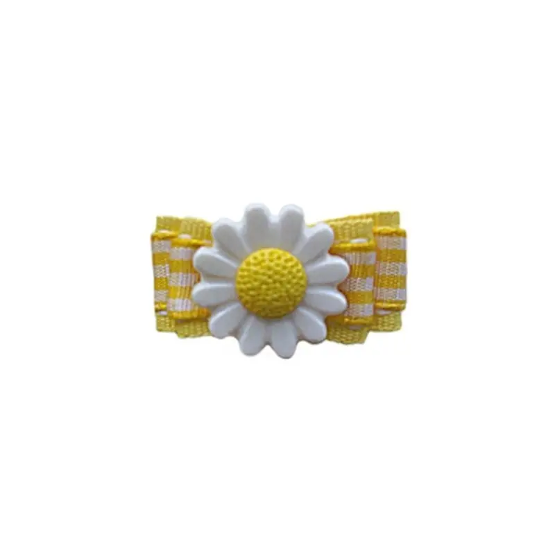 Yellow Daisy Barrette by Ruff Ruff Couture One Size
