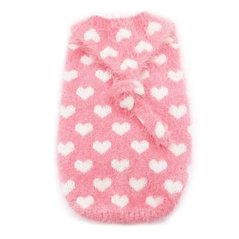 PP Heart Pink Fuzzy Hoodie Dog Sweater