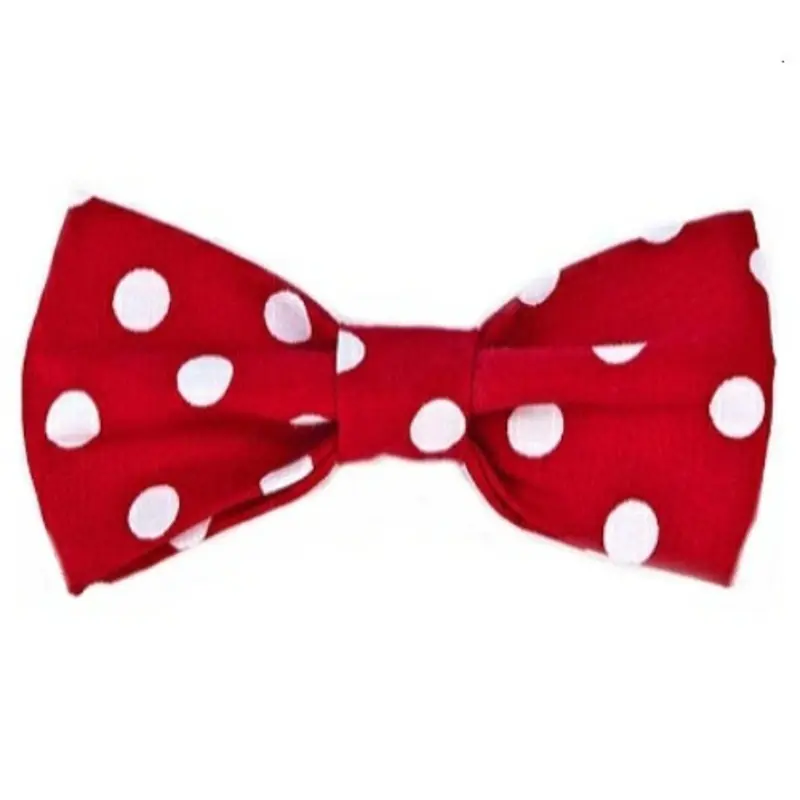 Red / White Polka Dots Dog Bow Tie Small