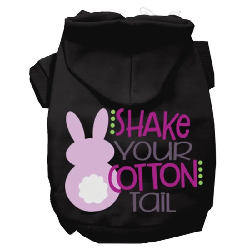 Shake Your Cotton Tail Screen Print Dog Hoodie - Black
