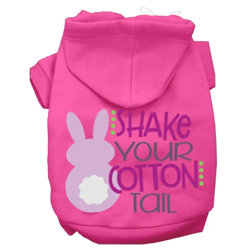 Shake Your Cotton Tail Screen Print Dog Hoodie - Bright Pink