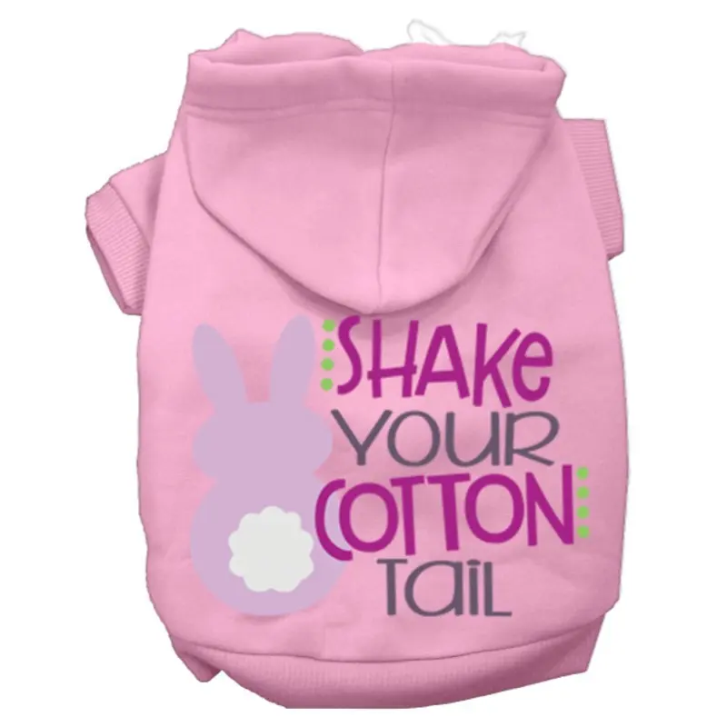Shake Your Cotton Tail Screen Print Dog Hoodie - Light Pink