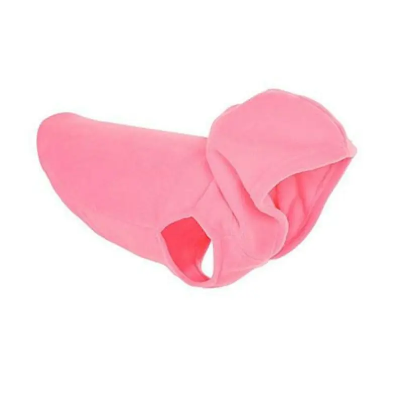 Warm Stretch Fleece Hoodie Dog Vest Wrap - Pink