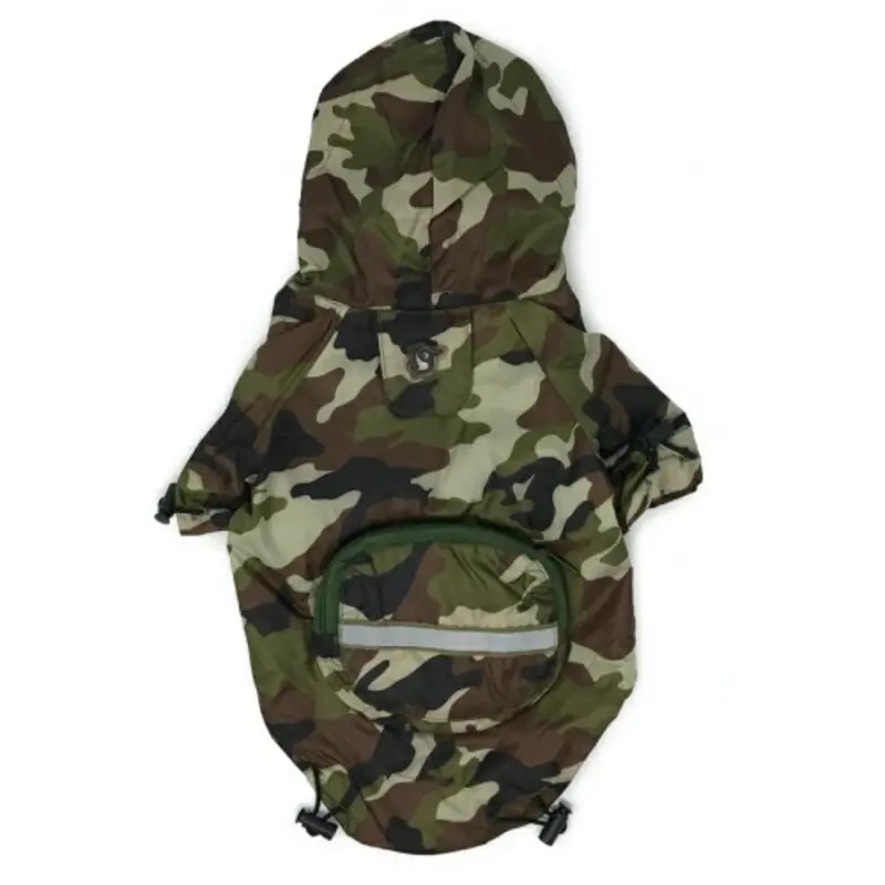 Army Camo Dog Raincoat XS