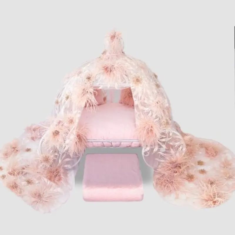 Designer Moulin Rouge Dog Carriage Dog Bed - Peach One Size