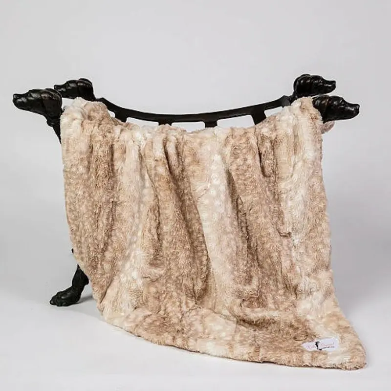 Designer Cashmere Pet Dog Blanket or Throw - Gold Fawn