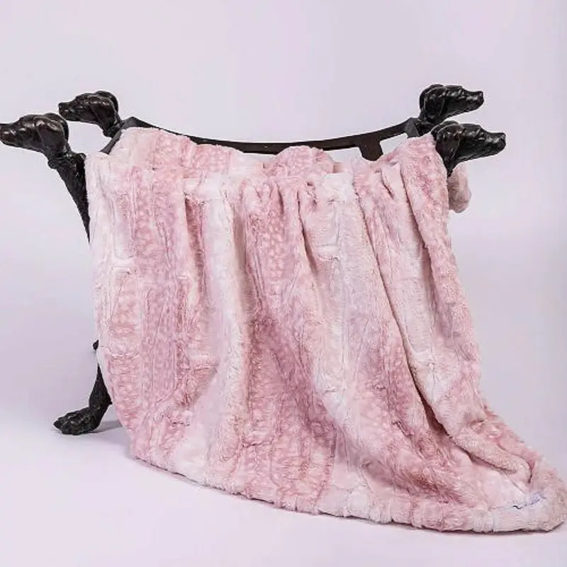 Designer Cashmere Pet Dog Blanket or Throw - Pink Fawn