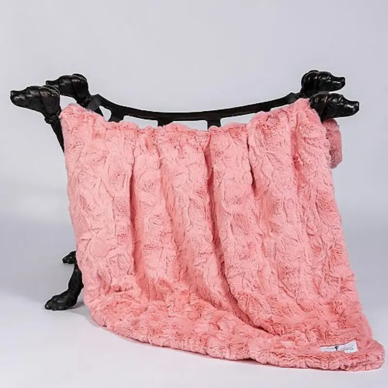 Designer Cuddle Pet Dog Blanket or Throw - Peach