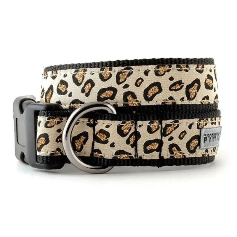 Cheetah Tan Pet Dog & Cat Collar & Optional Lead