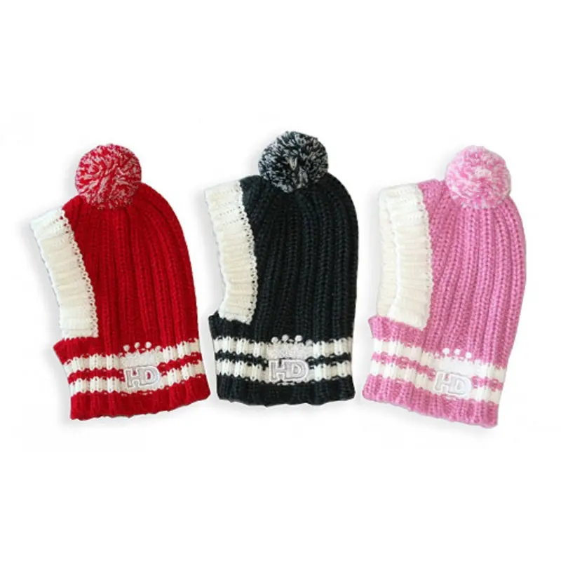 HD Crown Knit Dog Ski Hat Pink, Small