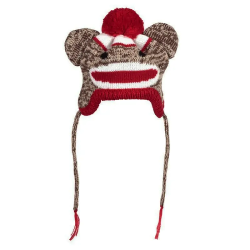 Sock Monkey Pet Dog Hat XS