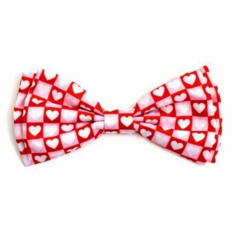 Colorblock Hearts Pet Dog Bow Tie Small