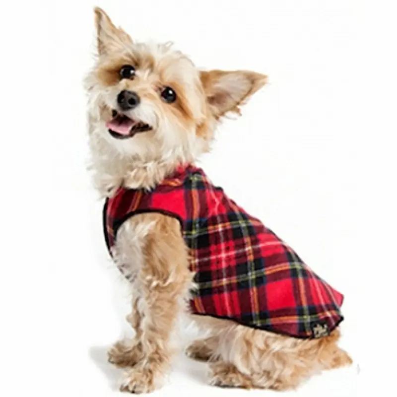 Gold Paw Fleece - Classic Red Plaid 2