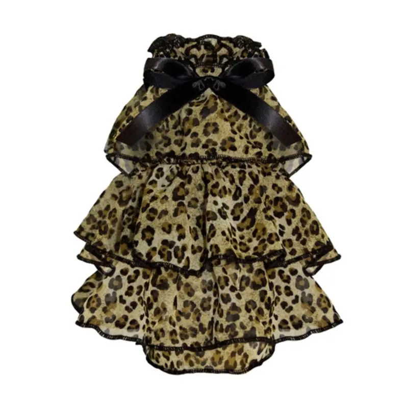 Puppy Angel Kay Luxury Leopard Cancan Dress - Yellow S