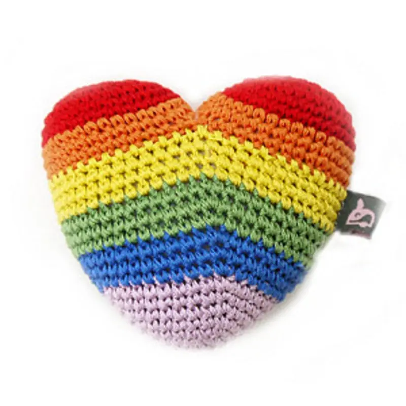 Rainbow Heart PAWer Squeaker Dog Toy One Size