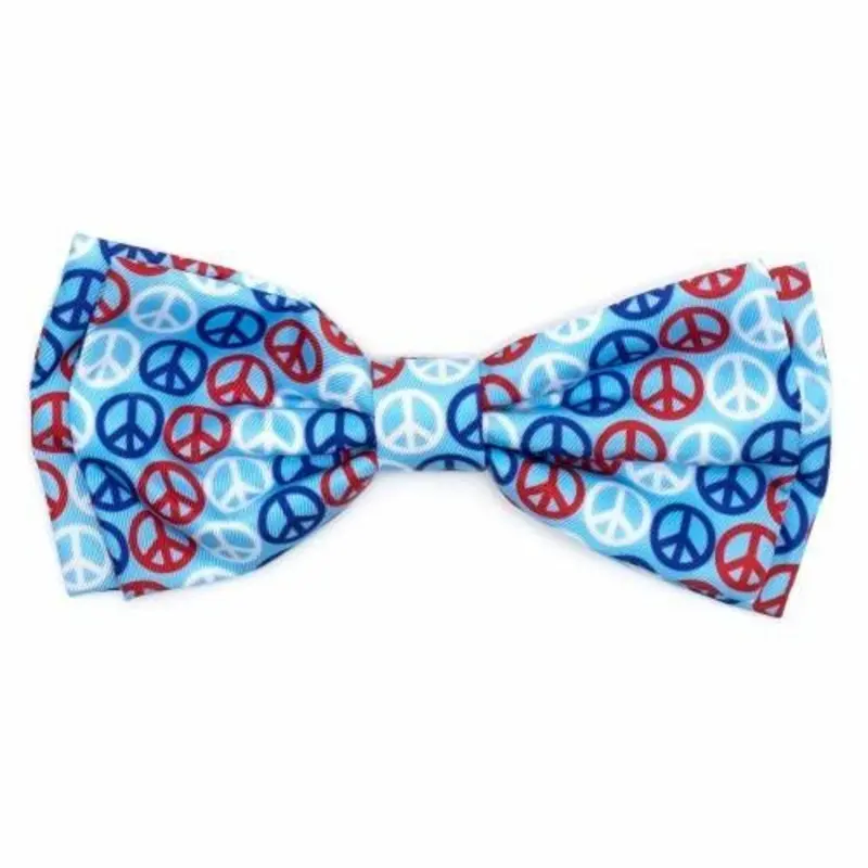 RWB Peace Pet Dog Bow Tie Small