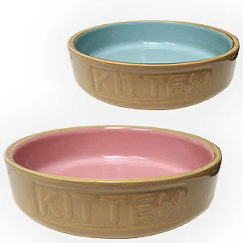 Stoneware Kitty Cat Saucers - Blue Blue, LAST ONE