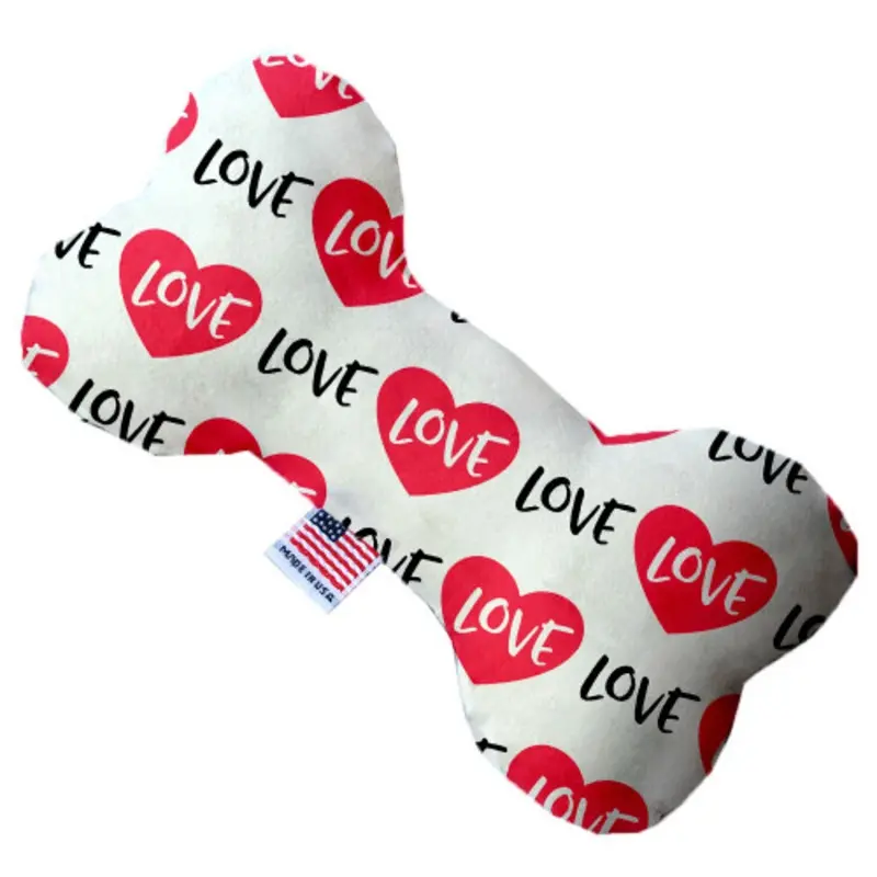 Bone Dog Toy -  Classic Love, 3 Sizes 6" Plush