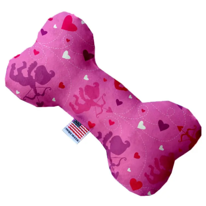 Bone Dog Toy - Cupid Hearts, 3 Sizes 6" Plush