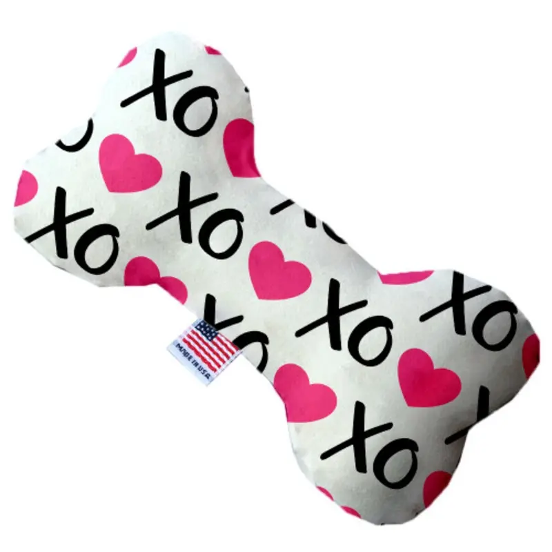 Bone Dog Toy - Pink XOXO, 3 Sizes 6" Plush
