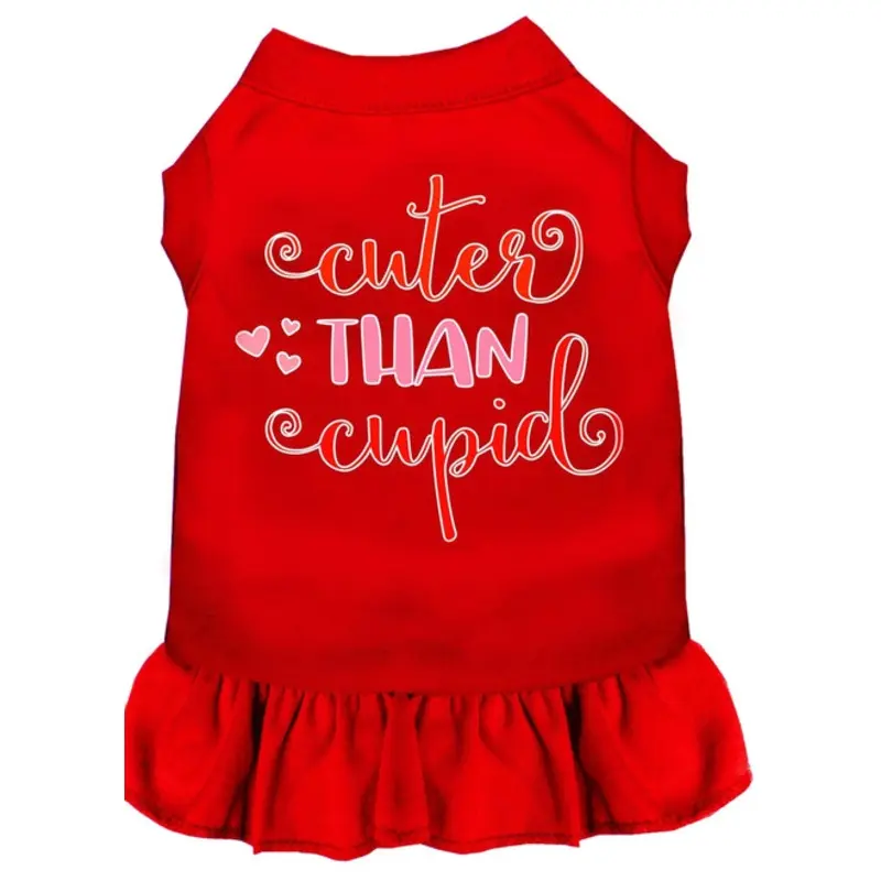 Cuter than Cupid Screen Print Dog Dress -10 Colors