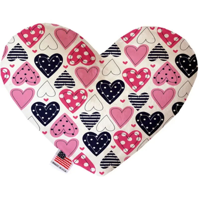 Mixed Hearts Bone or Heart Dog Toy, More Sizes
