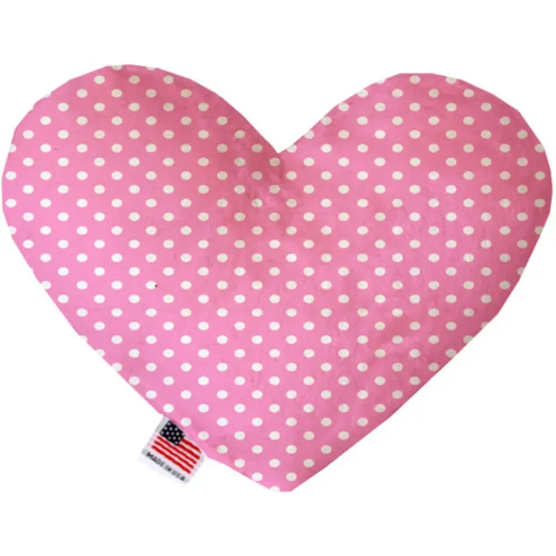 Pink Polka Dots Bone or Heart Dog Toy, More Sizes