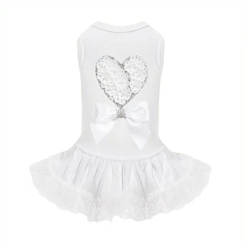 Designer Endless Love Dog Dress - White XXS