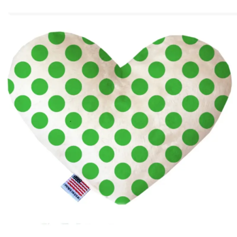 White And Green Dotted Bone or Heart Dog Toy, More Sizes