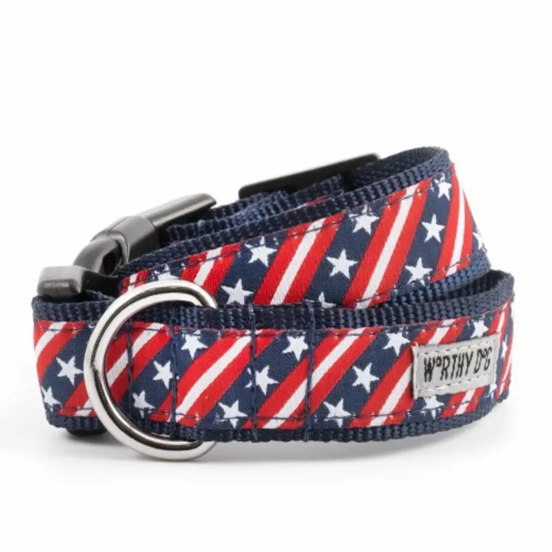 Bias Stars & Stripes Dog or Cat Collar & Optional Lead