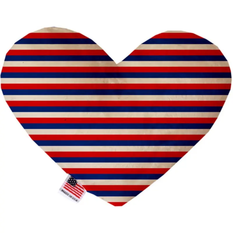 Patriotic Stripes Bone or Heart Dog Toy, More Sizes