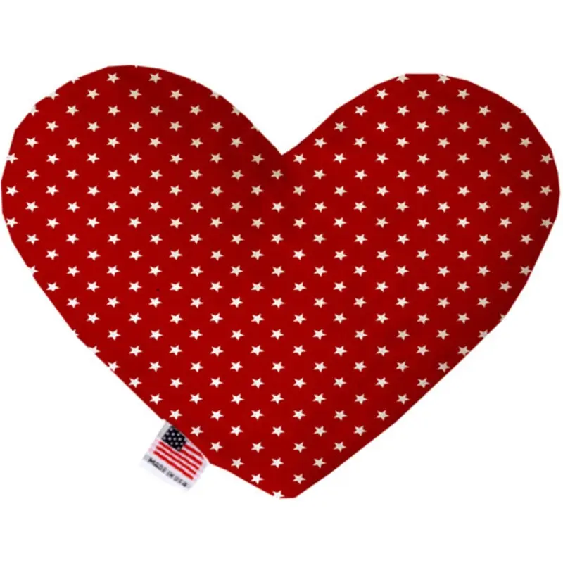 Red Stars Bone or Heart Dog Toy, More Sizes