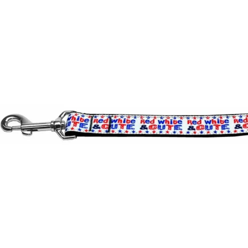 Red, White, And Cute! Nylon Dog Leash