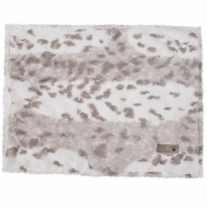 Soft Platinum Snow Leopard Dog Blanket - Susan Lanci Oversize/Bulky Shipping
