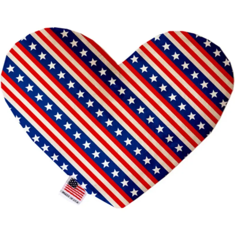 Stars And Stripes Bone or Heart Dog Toy, More Sizes
