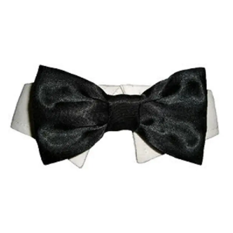 Dog Bow Tie - Black Satin XXS