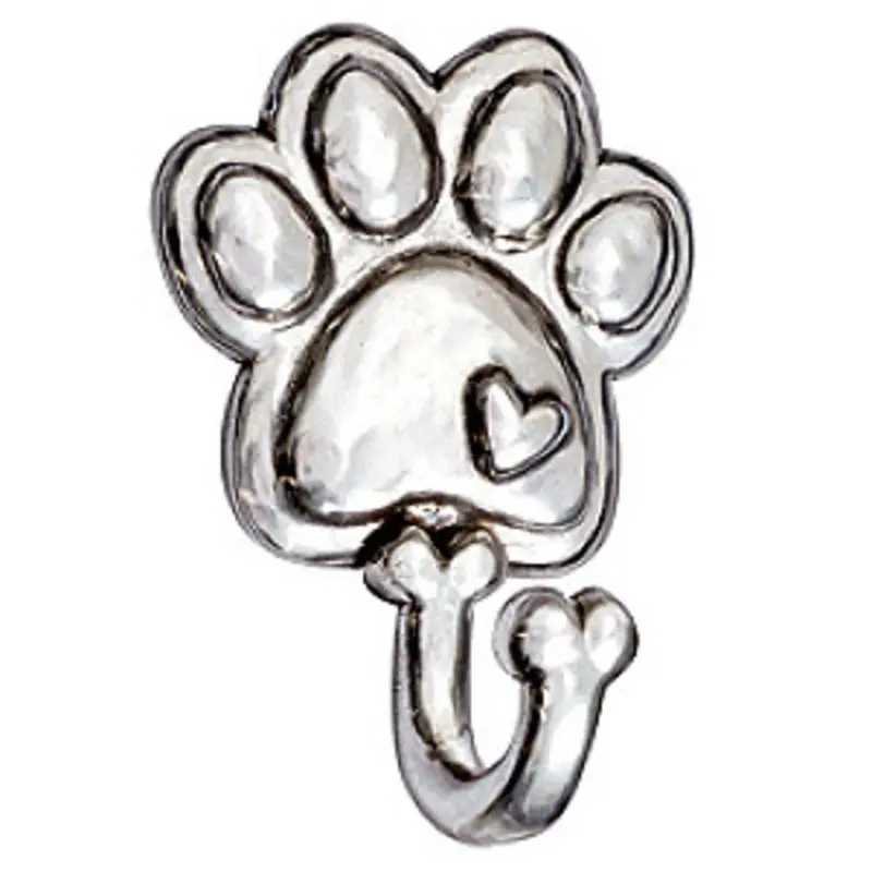 Pewter Paw Leash Hook - with Heart