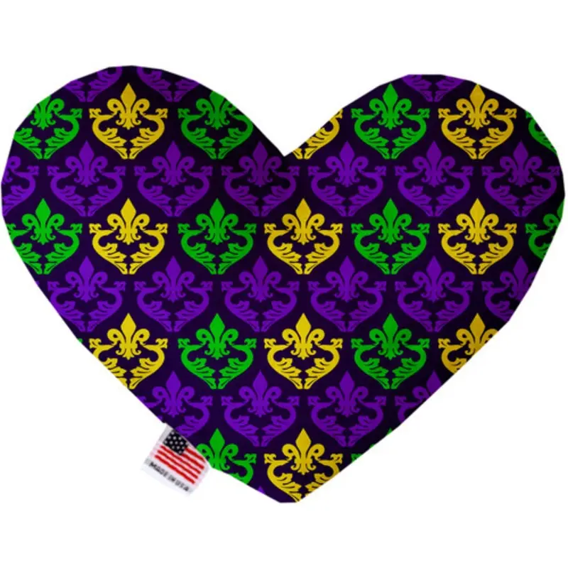Classic Fleur De Lis Bone or Heart Dog Toy, More Sizes