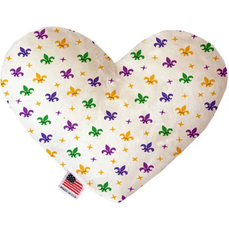 Confetti Fleur De Lis Mardi Gras Bone or Heart Dog Toy, More Sizes