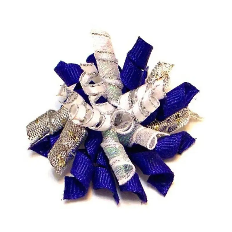 Dog Hair Bow Barrette - Hanukkah Whirlie Alligator Clip