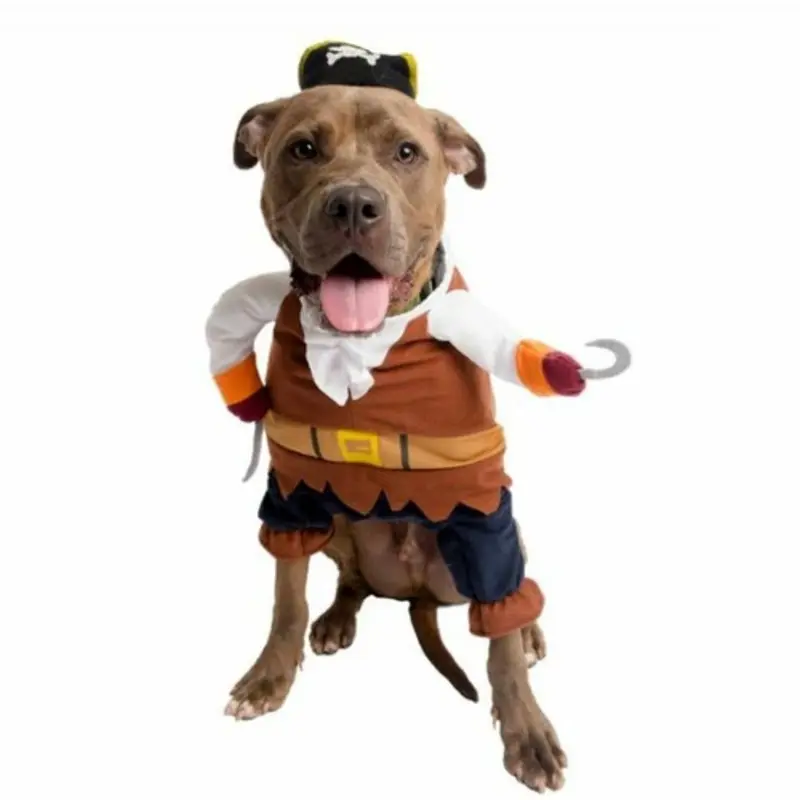 Pirate Pet Dog Costume With Arms / Hat Medium